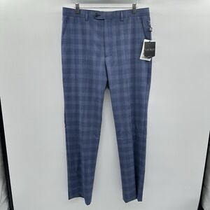 Lauren Ralph Lauren Classic-Fit Ultraflex Wool Suit Pants Blue‎ Plaid 34x32 NWT